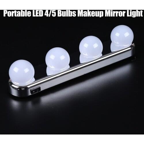 Portable LED 4 Bulbs Makeup Mirror Light Hollywood Vanity Wall Lamp Kit Lights for Dressing Table Lighting LED Makeup Lights