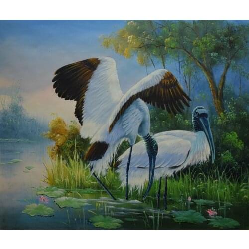 Hand-painted Modern Abstract Thick Oil Canvas Oil Painting Animal Bird Oil Painting Wall Art Picture for Living Room