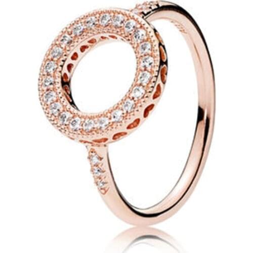 SEIALOY Rose Gold Zircon Eternal Love Rings For Women Couple Charm Simplicity Jewelry Wedding Friendship Ring Gift