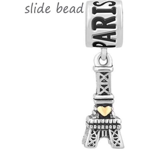 Fit Pandora charm bracelets Paris Tower Pendant Architectural Charm Beads for jewelry making DIY Womens fashion jewelry