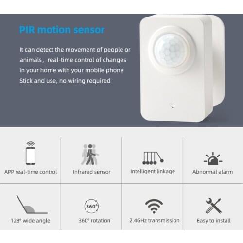 6x Tuya WiFi Smart PIR Motion Sensor IR Detector Anti-theft Home Security Sensor Wireless Remote Status Sync for Smart Life APP