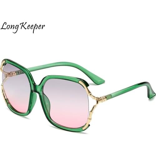Fashion Oversized Sunglasses Ladies Luxury Brand Big Frame Square Sun Glasses Female Gradient Eyeware Pink Green UV400 Oculos