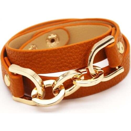 TOTABC Fashion Leather Bracelets For Women Jewelry Wholesale Punk Cool Charm Women Round Wrap Christmas Gifts
