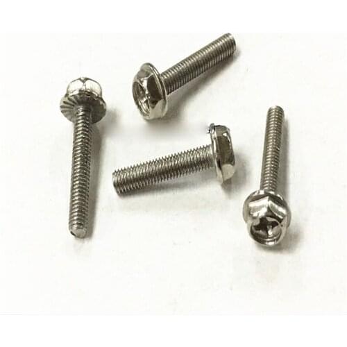 M3x5/6/8/10/12/16/20/25mm Phillips Screw Flange head External Hexagon Screws Non-slip Bolts