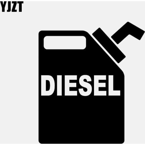 YJZT 11.1CM*12.9CM DIESEL Vinyl Car Sticker Decals Safety Fuel Black/Silver C3-0794
