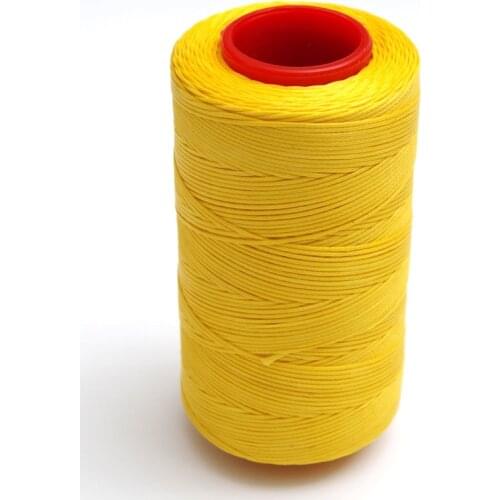 Yellow 250 Meter 1mm Flat Waxed Wax Thread Cord Sewing Craft for DIY Leather Hand Stitching 6