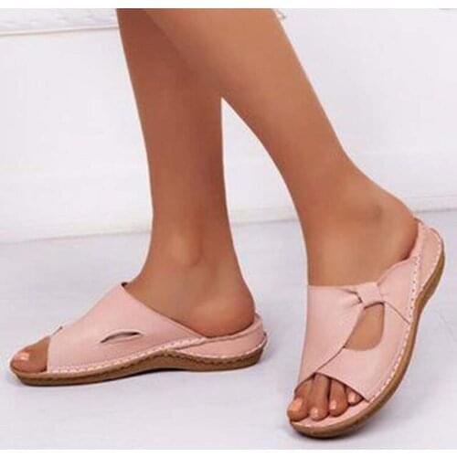 2021 Summer New Woman Flat Platform Sandals Soft Comfortable Leather Casual Fashion Open Toe Wedges Womens Shoes Flip Flops