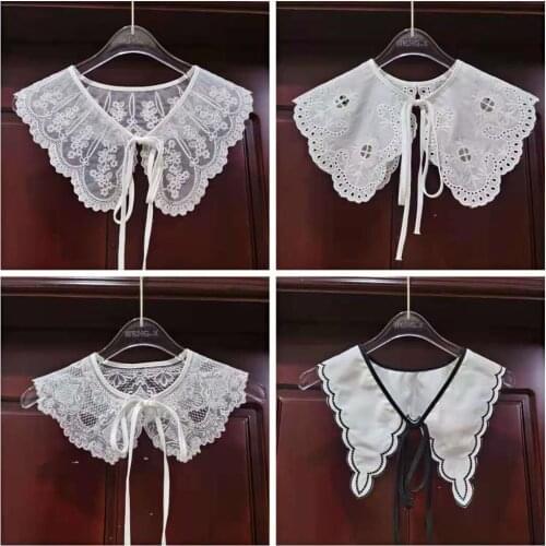 Ladies Women Adult Detachable Shirt Fake Collar Fashion Floral Bow False Collar Blouse Neckwear Clothing Accessories