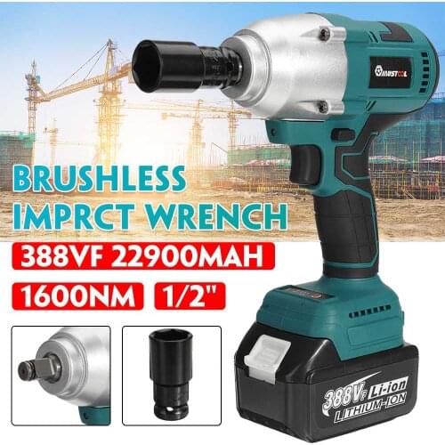 1600N.M High Torque Brushless Electric Impact Wrench 1/2 Socket 3 Gears Cordless Wrench Power Tools for Makita 18V Battery