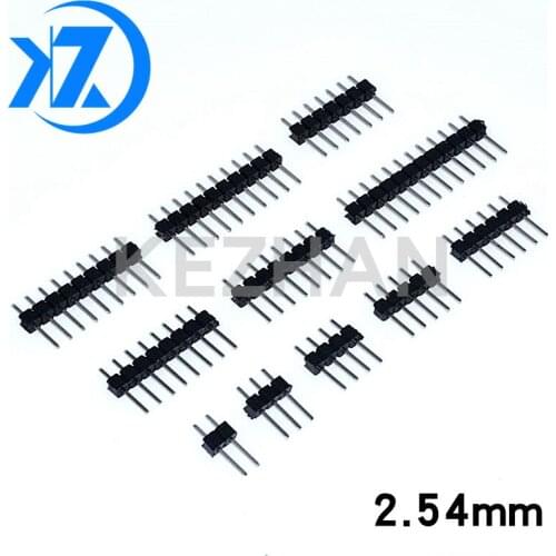10Pcs 2.54mm Single Row Male 2~40P PCB Board Pin Header Connector Strip Pinheader 2/3/4/5/6/8/10/12/20/40Pin For Arduino