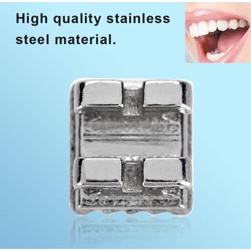 10Packs Metal Stainless Steel Dental Teeth Orthodontics Brackets Braces Mini With Hook Without Hook Optional Stable Bonding Firm