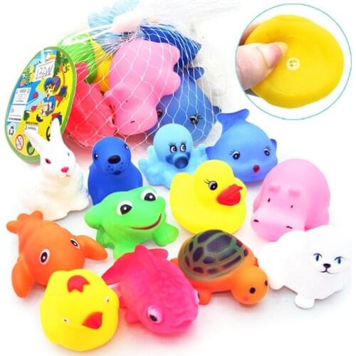 12pcs/Set Animal Bath Toys With BiBi Sound Baby Water Toys Set For Kids Beach Game Bathtub Toys Baby Gift Baby Bath Toys #30