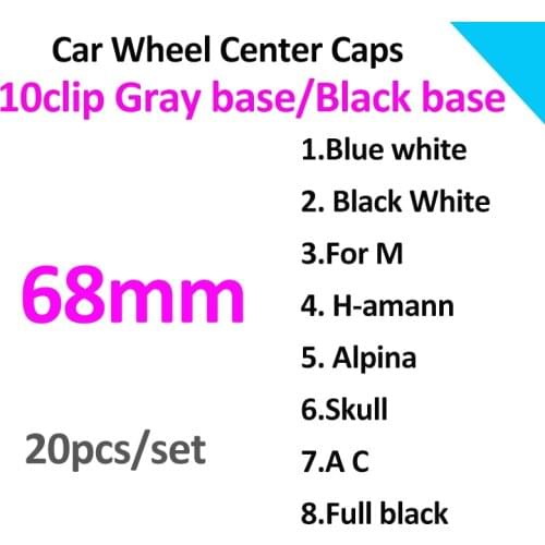 20pcs 68mm 10pins Car Wheel Center Hub caps Rim Caps Logo Emblem For E90 F10 F30 F15 E63 E64 E65 E86 E89 E85 E91 E92 E93 F02