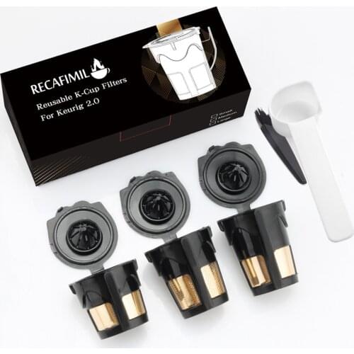 3 Size Mix Coffee Filter K-cup Baskets Stainless Steel Mech Compatible For Keurig 2.0 K Cup Reusable Coffee Capsules