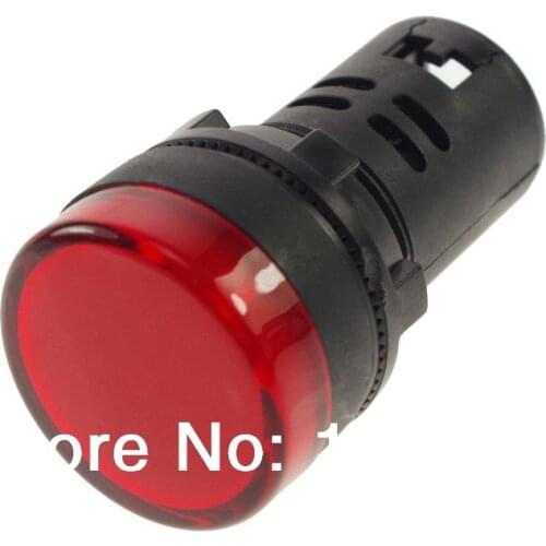 5pcs Red 110VAC 22mm Mount LED Power Indicator Signal Light 50mm Height