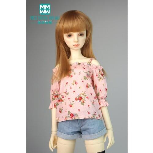 BJD Doll clothes Accessories 58-60CM 1/3 SD DD Toys Ball Jointed Doll Fashion plaid shirt, denim shorts Girls gift