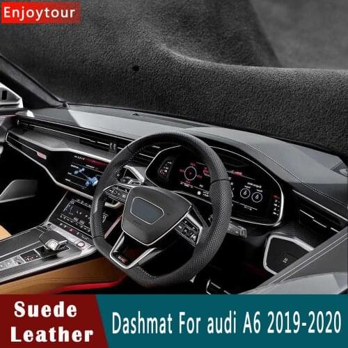 Car-styling Suede Leather Dashmat Dashboard Cover Pad Dash Mat Carpet auto accessories For audi a6 s6 c8 avant allroad 2019 2020
