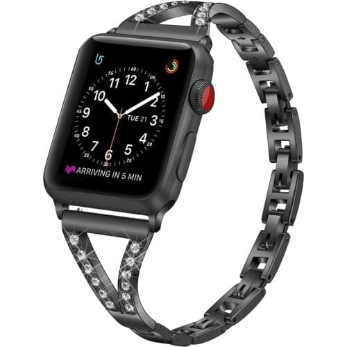 Luxury diamond Bracelet Stainless Steel band for apple watch serie 3 42mm 38mm Bracelet strap for apple watch 6 SE 5 4 40mm 44mm