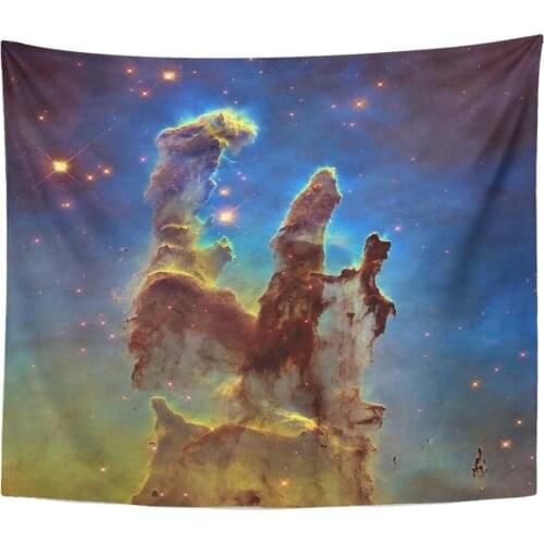 Deep Space Object Pillars of Creation in Eagle Nebula M16 The Constellation Tapestry Wall Hanging Polyester Fabric for Bedroom