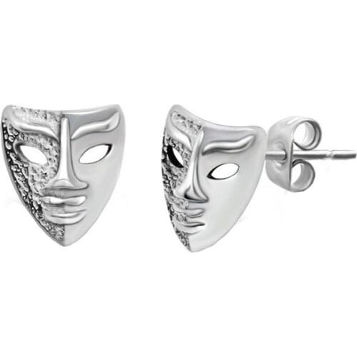 Mini Personality Mask Prevent Allergy Earrings Funny Halloween Womens Fashion Simple Jewelry Birthday Gift