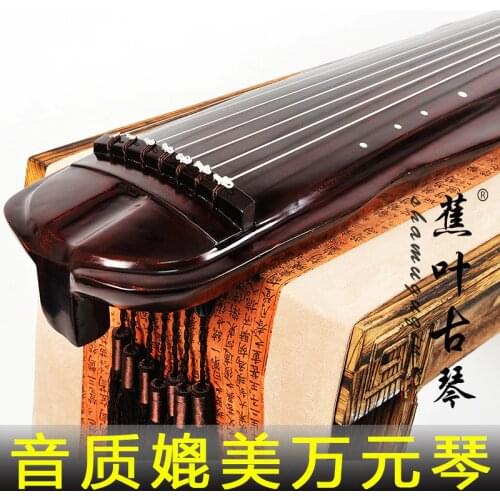 Chinese Guqin Banana leaf type centuries-old fir wood Zither professional collection guqin pure lacquer antler cream Zither
