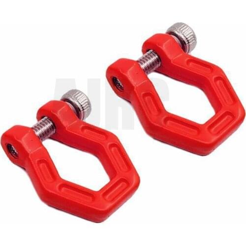 2Pcs Red Metal Bumper D-ring Tow Hook for 1/10 RC Crawler Car Traxxas TRX-4 Defender G500 TRX-6 G63 Axial SCX10 II 90046 D90