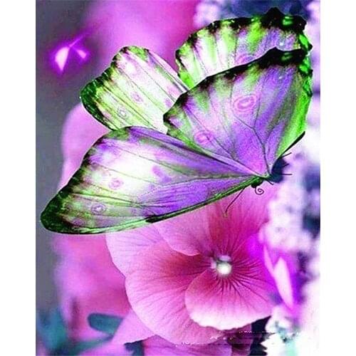 LIPHISFUN Full Drill Diamond Painting Mosaic Handmade Cross Stitch Resin Embroidery Square/round Butterfly Flower