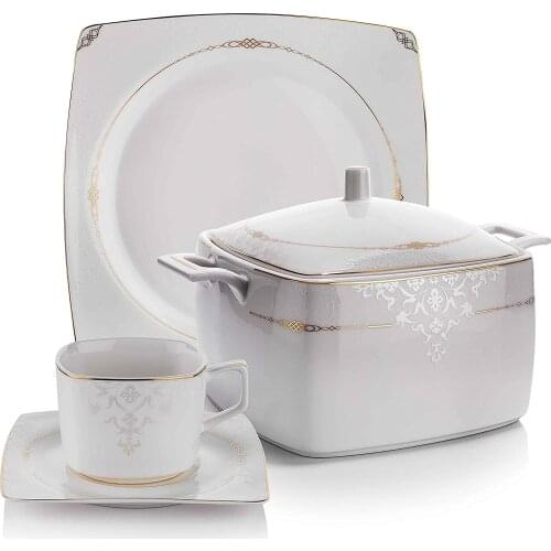 Schafer Kare Bone 85 Pieces 12 Man Dinner Set/Material Type Porcelain Number of Pieces :85 Pieces Set