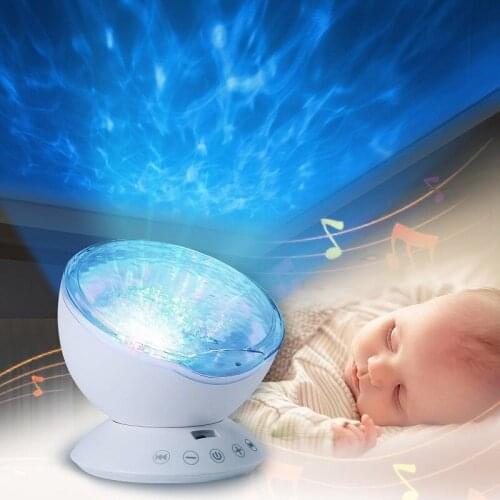 2019New Baby Luminous Toys Night Sleep Light Star Sky Ocean Wave Music Player Projector Lamp Kids LED Sleep Appease Lights Gifts