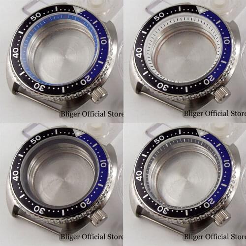 New Arrival Steel 45mm Brushed Automatic Watch Case fit NH35A NH36A 5ATM Water Proof Alloy Insert Unidirectional Bezel