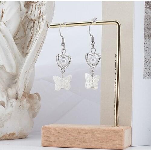New Harajuku Hollow Out Heart Butterfly Drop Earrings Cute Romantic Dangle Earrings