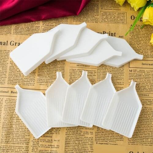 Plastic DIY Art Craft Cross-stitch Accessory Portable Diamond Plate Embroidery Tools White 5D Painting Nail Diamond Tray 10Pcs
