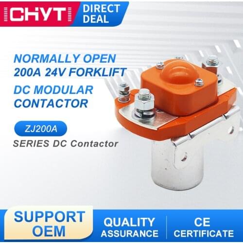 ZJ200A 200A 24V Electric 1 NO (Normally Open ) Style Relay DC Contactor For Motor Forklift Electromobile Grab Wehicle Car Winch