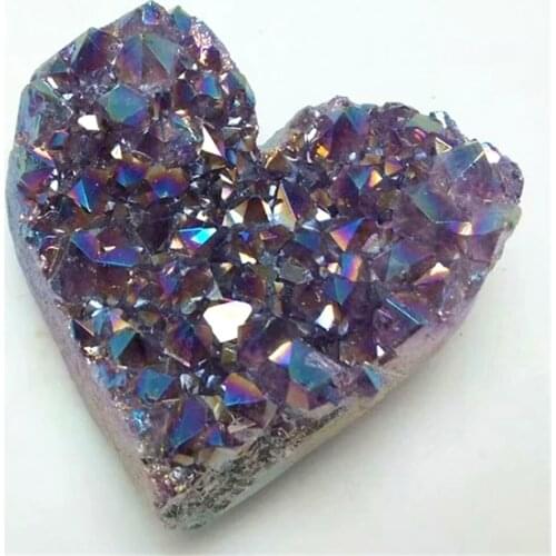 Handcraft Crystal heart Natural aura angel Quartz Heart Love Carved Stones Chakra Reiki Balancing Healing Gift Home Decoration