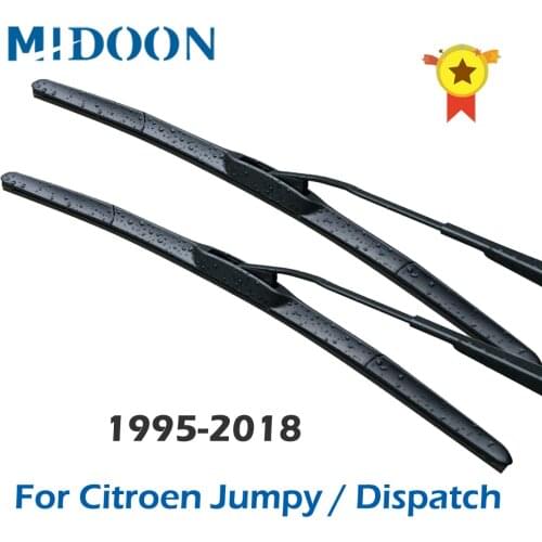 MIDOON Wiper Blades for Citroen Jumpy / Dispatch Fit Hook Arm / Bayonet Arm Car Model Year From 1995 to 2018