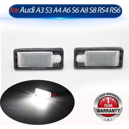Led License Plate Light For Audi A3 8P A4 B6 B7 A5 A6 4F Q7 Car Parts Auto Accessories Number Plate Lamp Rear Stop Signal