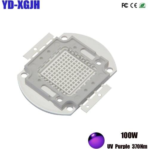 High Power LED Chip 3W 5W 10W 20W 30W 50W 100W Ultraviolet SMD LED Chips for 370-375nm 3 5 10 20 30 50 100 W Watt