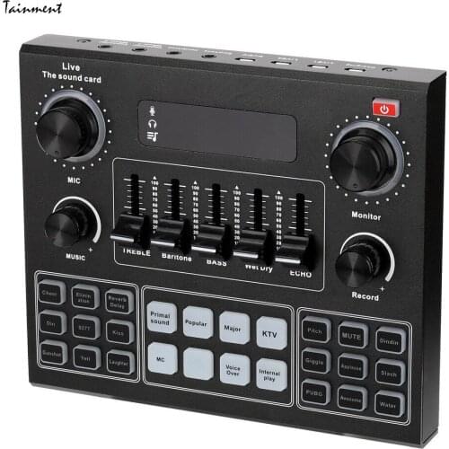 V9 Live Sound Card English Version Singing Equipment Mobile Phone Computer Microphone National Karaoke Device for Club, Bar New