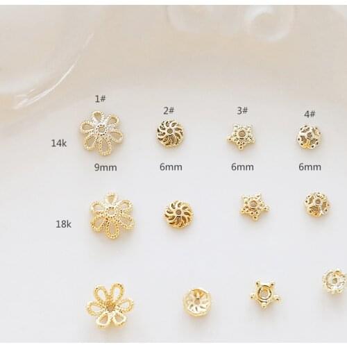 10pcs Flower Charm Beads Caps Torus For Jewelry Making DIY Craft Necklaces Bracelet Copper plating Flower Hat Torus Accessories