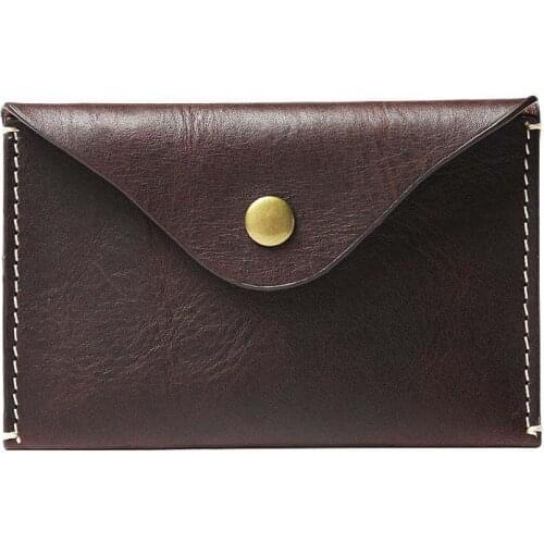 2020 new European and American retro mens card holder retro first layer leather clip card holder simple