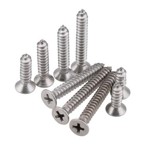 30pcs M2.3 stainless steel Phillips screw countersunk head self-tapping screws furniture decoration bolts 5mm-16mm length