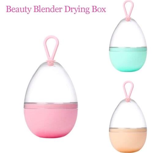30pcs Egg Shaped Rack Makeup Blender Drying Storage Box Transparent Puffs Drying Box Storage Case Sponge Cosmetic Travel Box