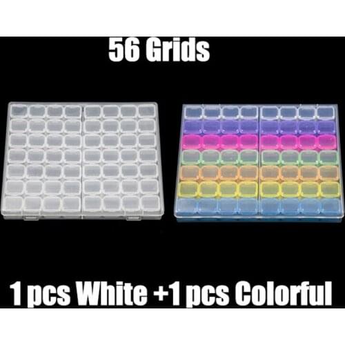 56 Grids Diamond Painting Storage Case, Beads, Diamond Painting full drill new arrivals Storage Organizer, Box with Label Tray