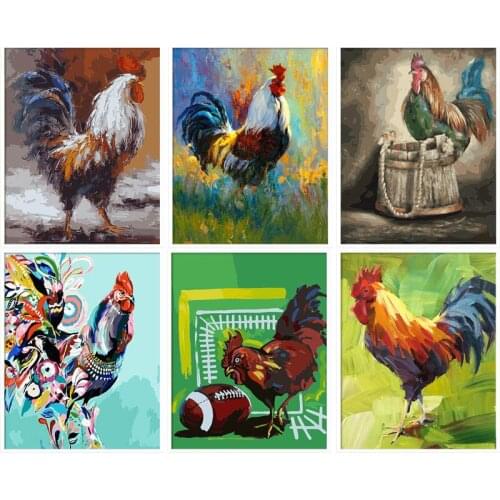 5D DIY Cock Diamond Painting Cross Stitch Handmade Full Square Round Drill Animal Abstract Diamond Embroidery Mosaic Home Decor