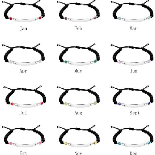 Handmade Personalized Black Matte Onyx Beads Custom Engraved Name Bracelet for Women Men Girls Y1359