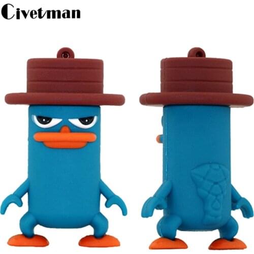 Pendrive Cartoon Animal Duckbill USB Flash Memory Stick Perry Platypus Pen Drive 256GB 128GB 64GB 32GB 16GB 8GB USB Flash Drive