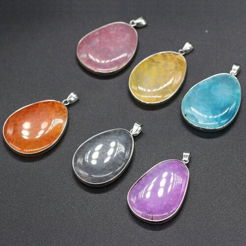 Natural Stone Pendant Water drop shape Semi-Precious Exquisite Charm for Jewelry Making DIY Necklace Earrings Accessories