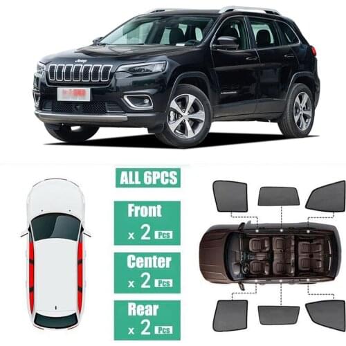 Side Windows Magnetic Sun Shade UV Protection Ray Blocking Mesh Visor Fit For Jeep Cherokee 2014-2019