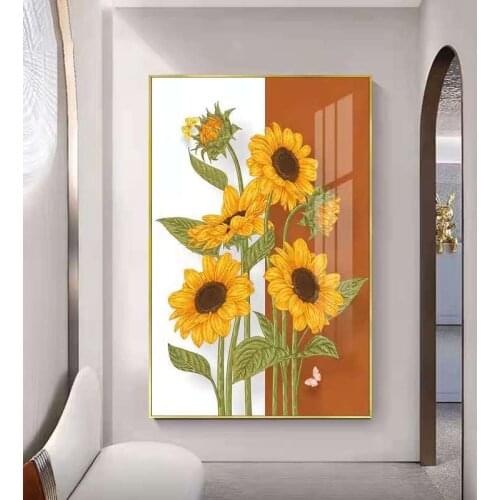 Small Fresh Sunflower Modern Minimalist Living Room Decoration Painting Restaurant Flower Entrance Porch Mural