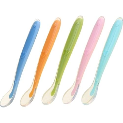 Baby Feeding Soft Siliconen Safety Spoon For Baby Spoons For Kids Cutlery Bottle Spoon Baby Things Multicolor